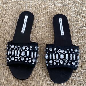 Black sandals with rhinestones from Zara. size 39